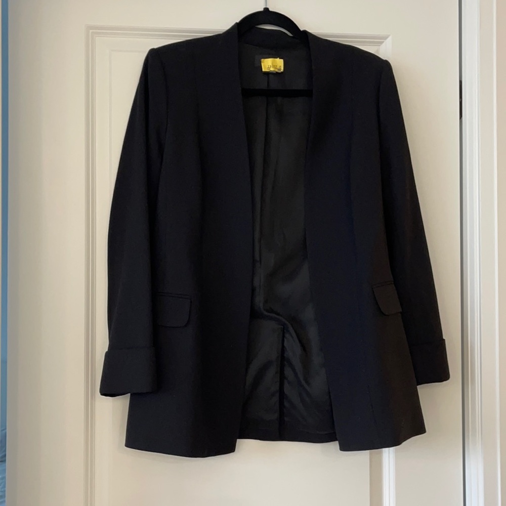 Theory Tivona Crepe Stretch Wool Blazer Longsleeve